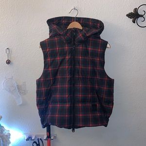 COACH PLAID DOWN PUFFER VEST